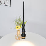 Modern Slim Aluminum Pendant Light with Curved Bamboo Design for Kitchen Island Dining Table