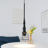 Modern Slim Aluminum Pendant Light with Curved Bamboo Design for Kitchen Island Dining Table