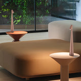 Modern Slim Conical LED Accent Table Lamp Cordless Dimmable Metal Desk Light for Living Room