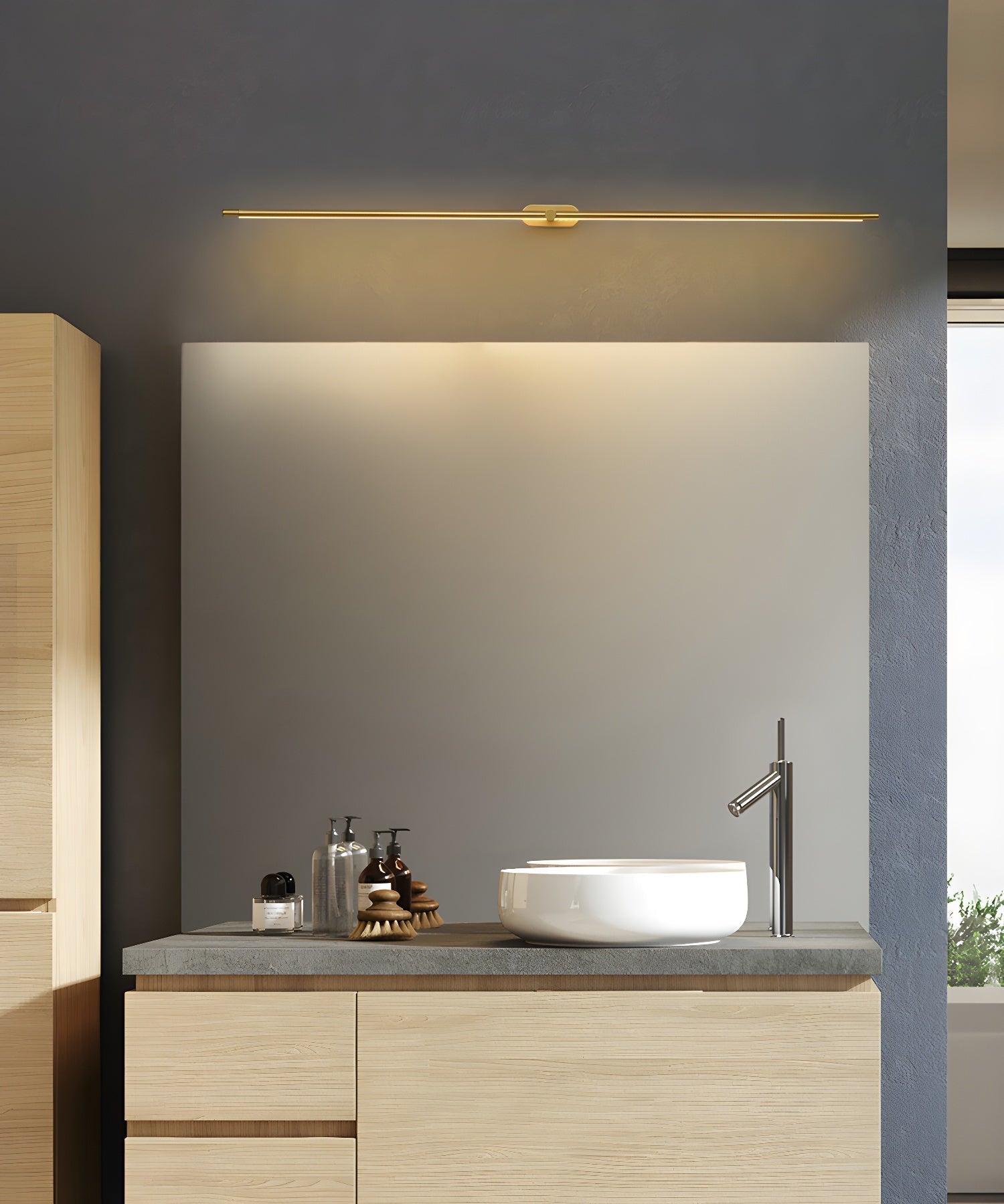 Modern Slim Linear LED Wall Sconce for Bathroom Vanity and Interior Spaces