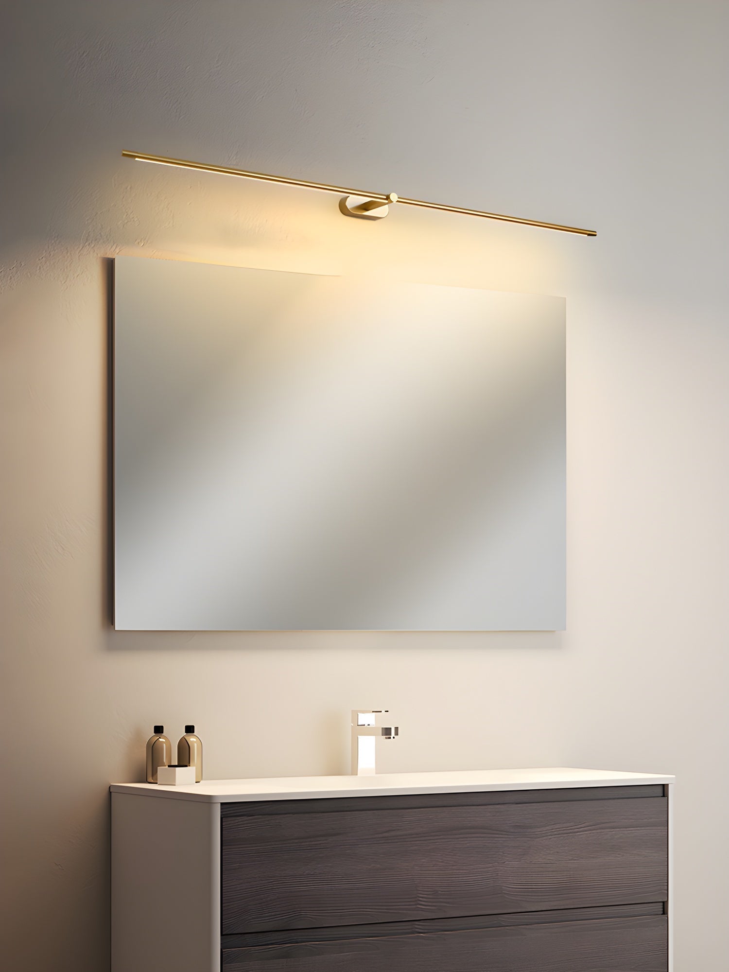 Modern Slim Linear LED Wall Sconce for Bathroom Vanity and Interior Spaces