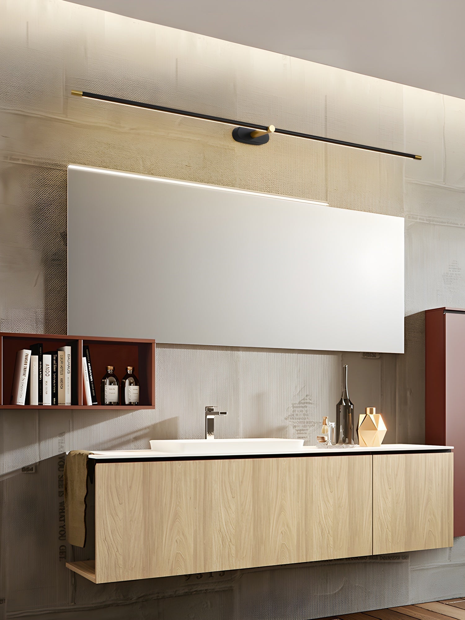 Modern Slim Linear LED Wall Sconce for Bathroom Vanity and Interior Spaces