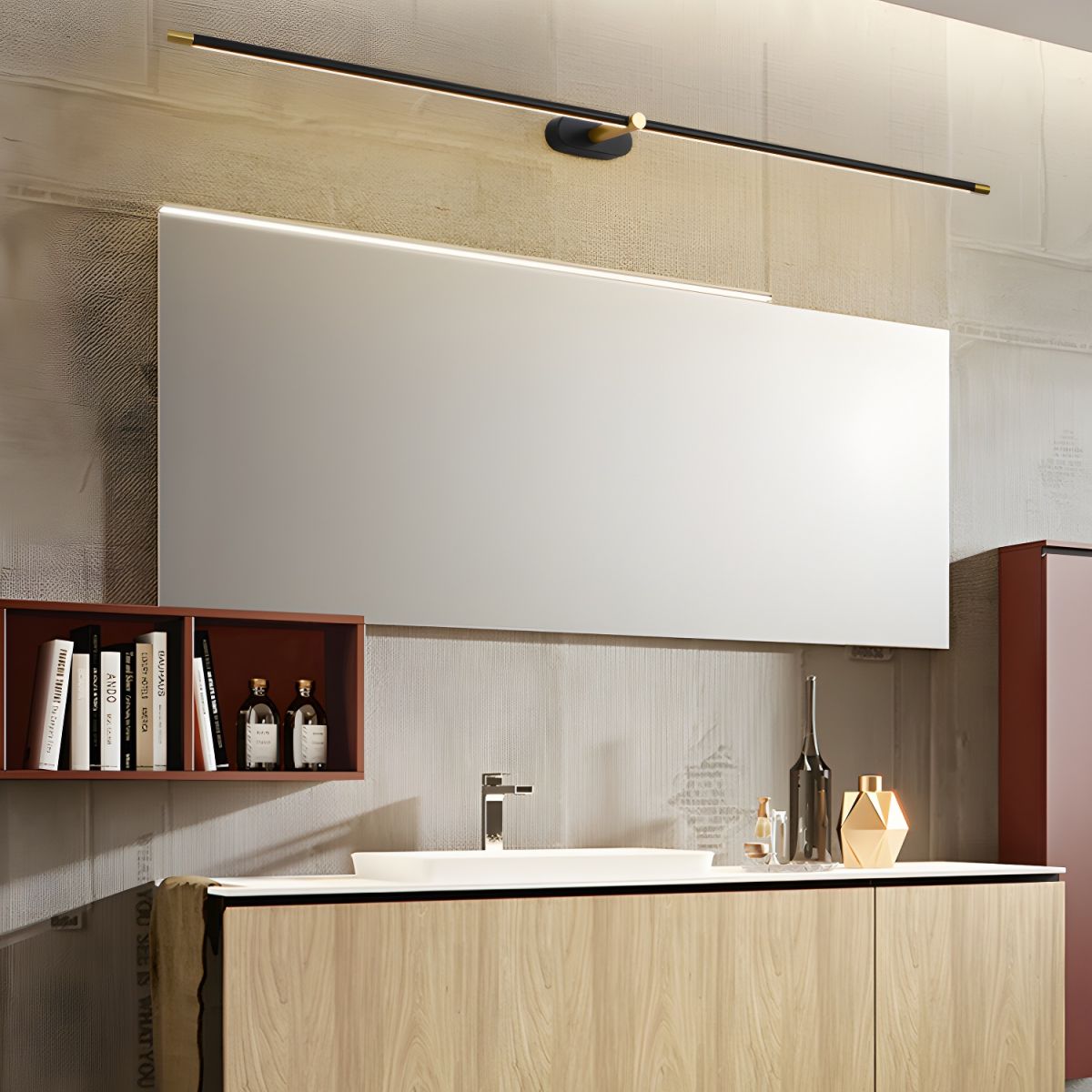 Modern Slim Linear LED Wall Sconce for Bathroom Vanity and Interior Spaces