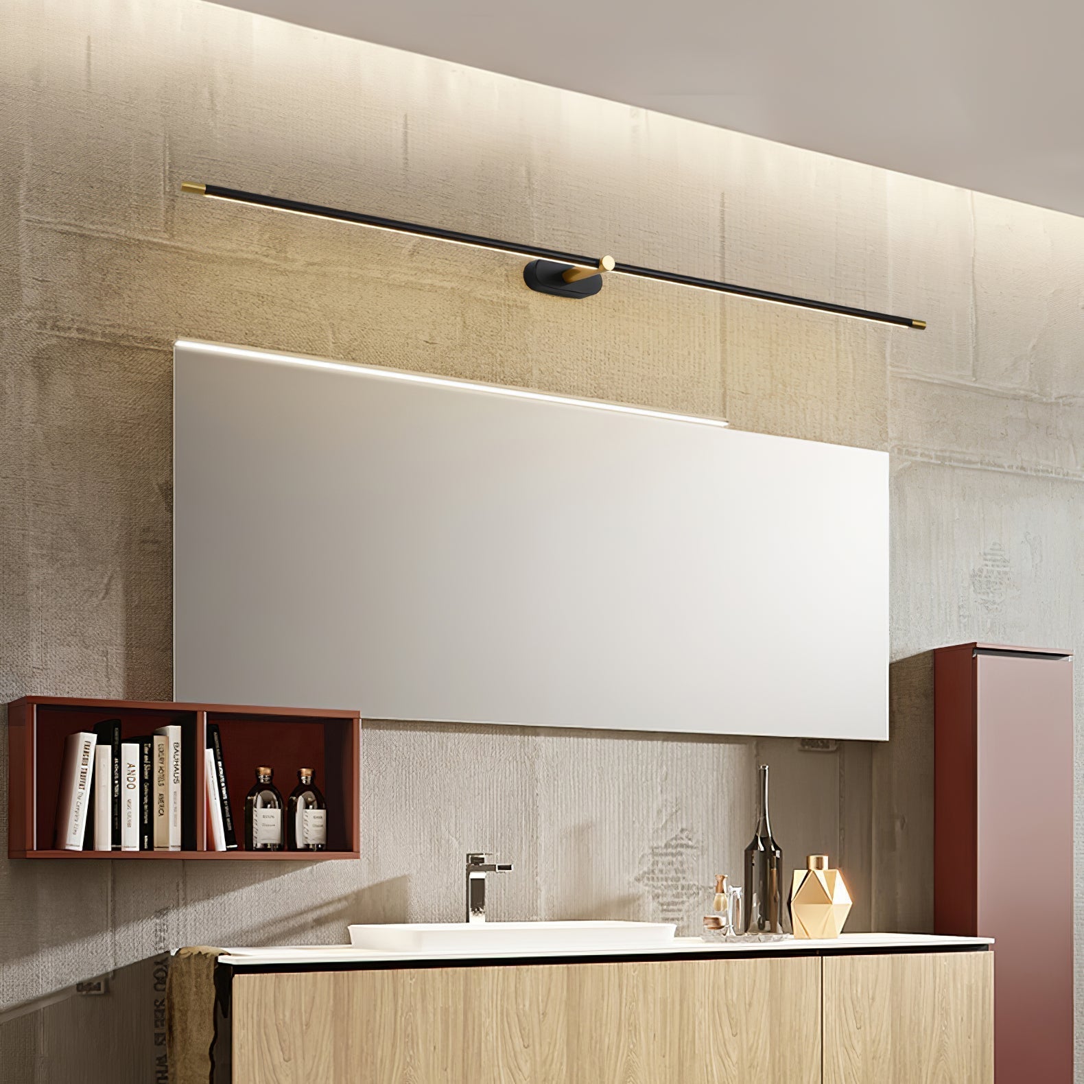 Modern Slim Linear LED Wall Sconce for Bathroom Vanity and Interior Spaces