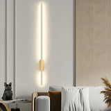 Modern Slim Linear LED Wall Sconce Minimalist Long Bracket Light for Hallway and Bedroom