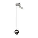 Modern Small Metal Ball LED Pendant Light with 3 Color Dimming and Integrated Spotlight for Bedside Lighting