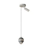 Modern Small Metal Ball LED Pendant Light with 3 Color Dimming and Integrated Spotlight for Bedside Lighting
