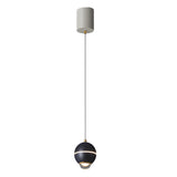 Modern Small Metal Ball LED Pendant Light with 3 Color Dimming and Integrated Spotlight for Bedside Lighting