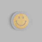 Modern Smiley Face Wall Sconce LED Indoor Light Fixture with Brass Finish and Three Color Modes