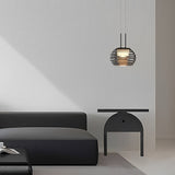 Modern Smoke Gray Glass Globe Pendant Lighting Nordic LED Hanging Lamp for Kitchen Island