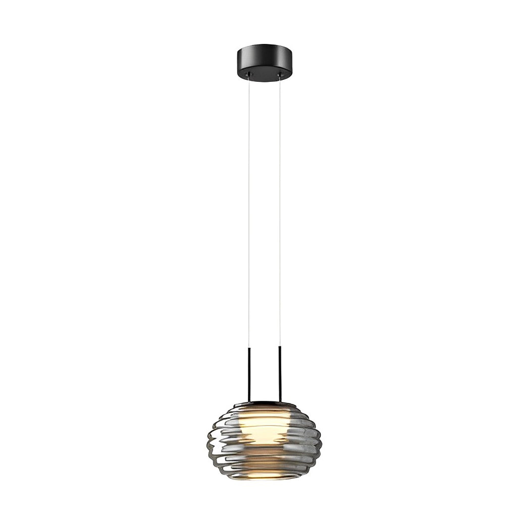 Modern Smoke Gray Glass Globe Pendant Lighting Nordic LED Hanging Lamp for Kitchen Island