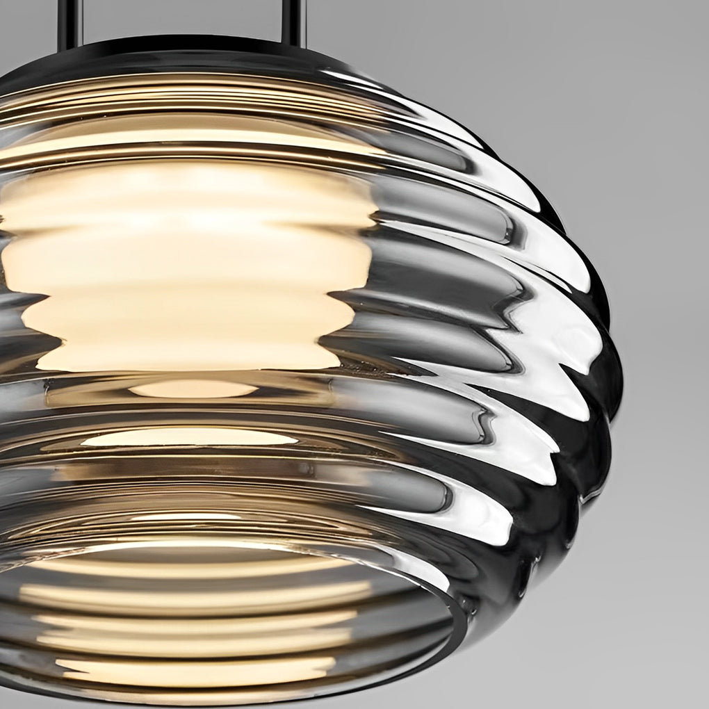 Modern Smoke Gray Glass Globe Pendant Lighting Nordic LED Hanging Lamp for Kitchen Island