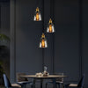 Modern Smoke Gray Glass Industrial Pendant Light Electroplated Hanging Ceiling Fixture for Dining Room