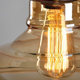 Modern Smoke Gray Glass Industrial Pendant Light Electroplated Hanging Ceiling Fixture for Dining Room