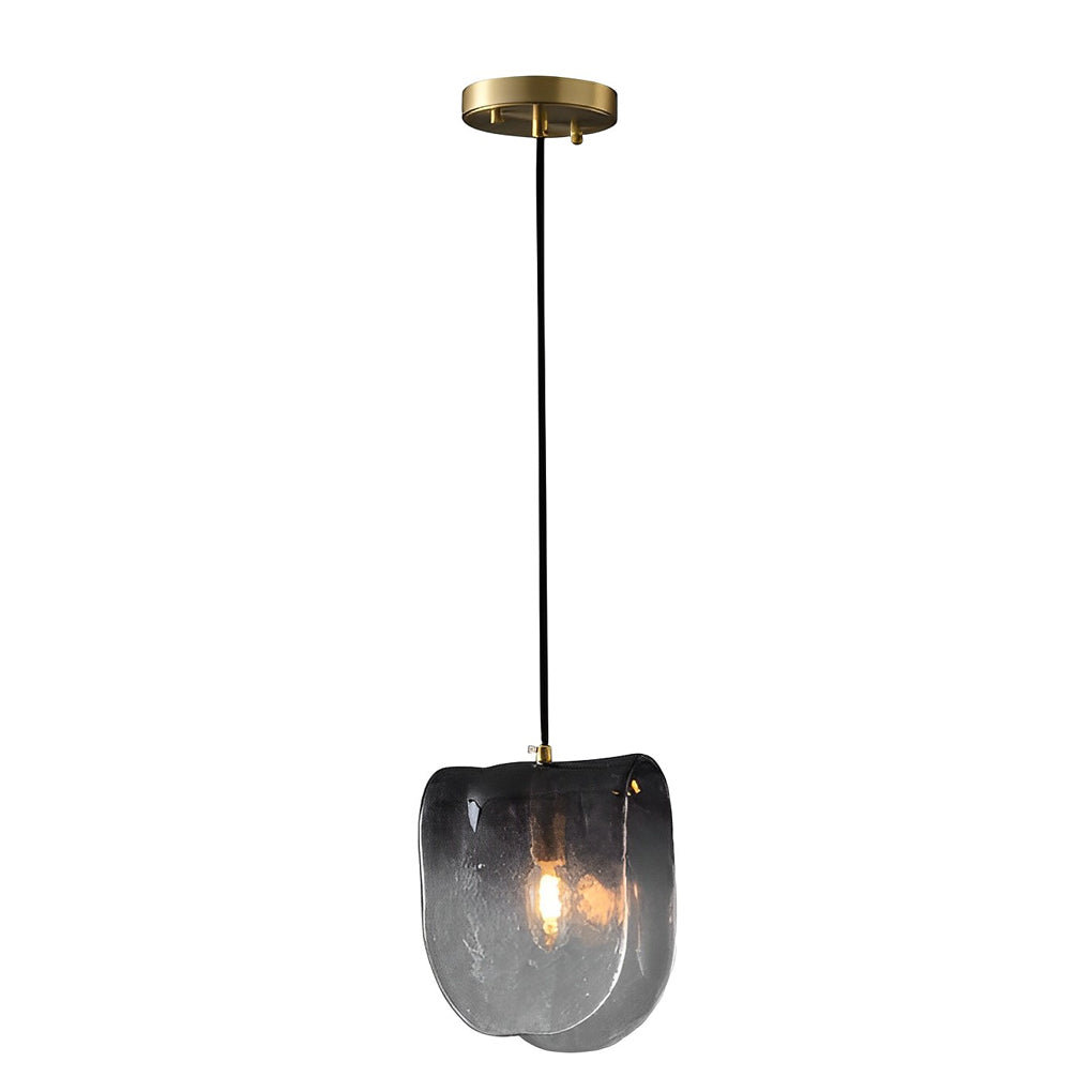 Modern Smoke Gray Gradient Glass Pendant Light LED Small Chandelier for Dining Room and Bedside