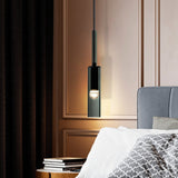 Modern Smoke Gray Linear Glass Pendant Light Copper Chandelier for Dining Room and Living Room