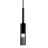 Modern Smoke Gray Linear Glass Pendant Light Copper Chandelier for Dining Room and Living Room