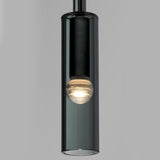 Modern Smoke Gray Linear Glass Pendant Light Copper Chandelier for Dining Room and Living Room
