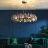 Modern Smoke Gray Round Crystal Chandelier Iron Luxury Pendant Lighting for Living and Dining Room