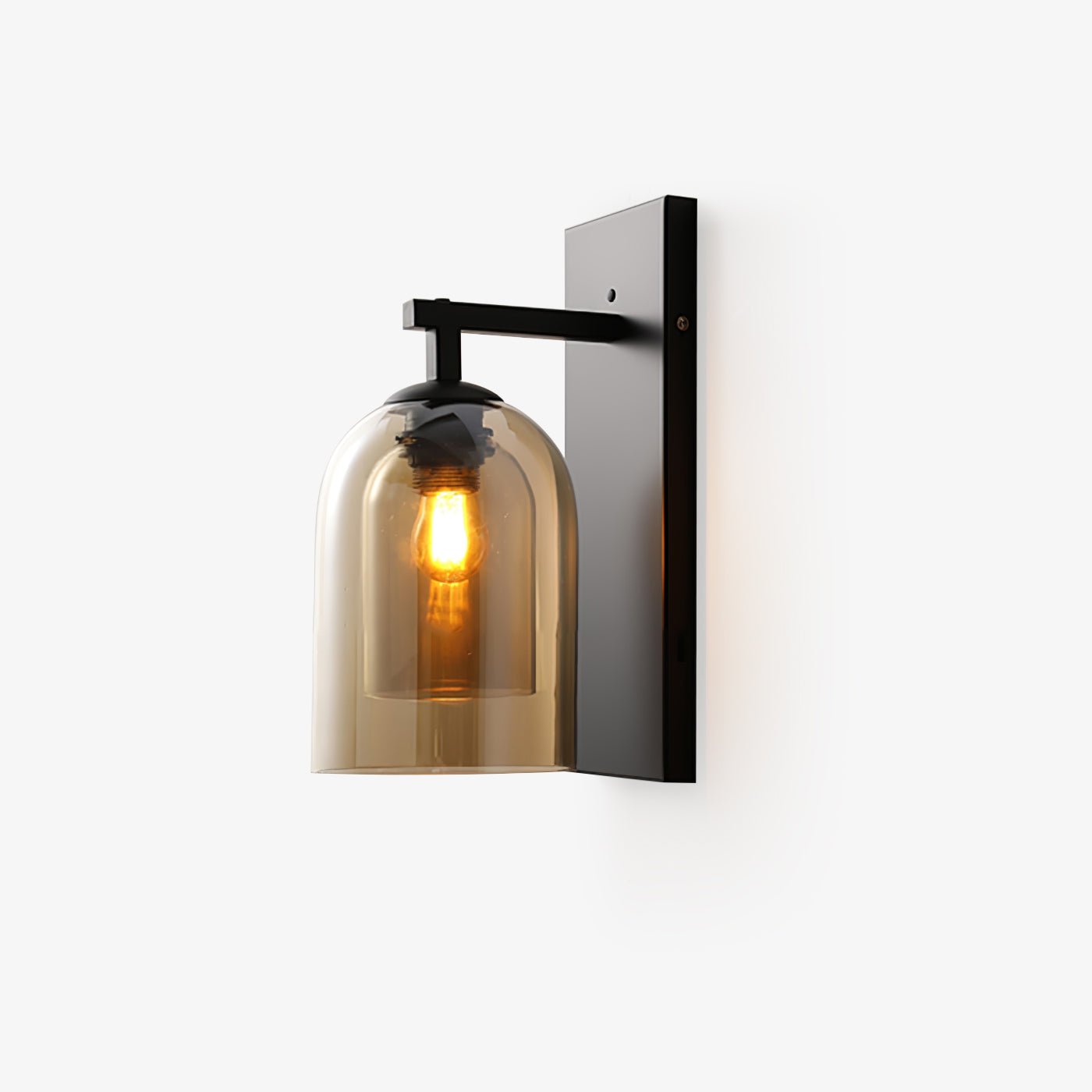 Modern Smoke Grey Amber Glass Tubular Wall Sconce Indoor Lighting Fixture