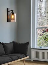 Modern Smoke Grey Amber Glass Tubular Wall Sconce Indoor Lighting Fixture