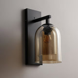 Modern Smoke Grey Amber Glass Tubular Wall Sconce Indoor Lighting Fixture