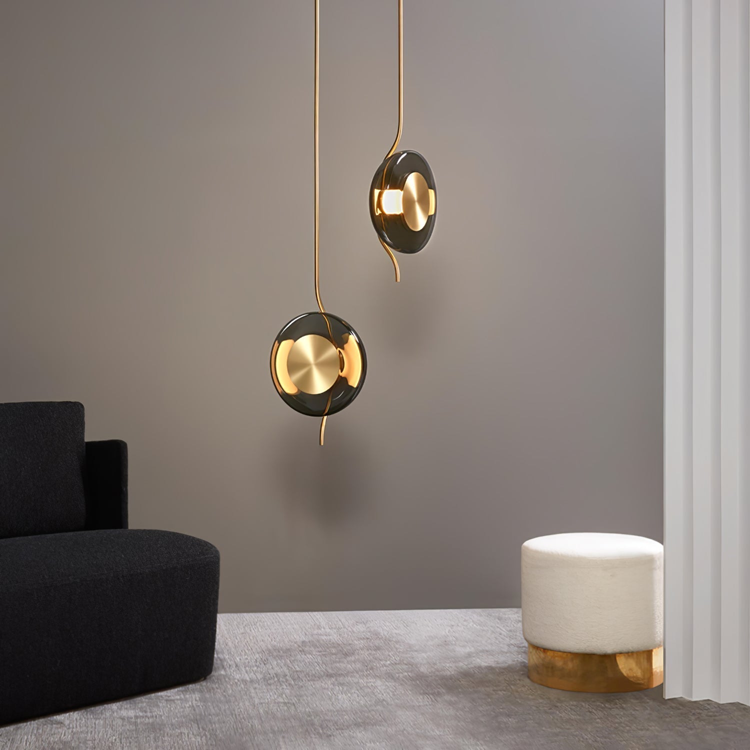 Modern Smoke Grey Glass Pendulum Pendant Light for Elegant Interior Lighting