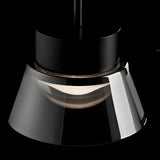Modern Smoked Gray Glass Pendant Light LED Island Chandelier Geometric Black Ceiling Hanging Lamp