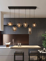 Modern Smoky Gray Bottle Glass Pendant Light Fixture for Dining Room and Kitchen
