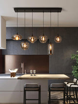 Modern Smoky Gray Bottle Glass Pendant Light Fixture for Dining Room and Kitchen