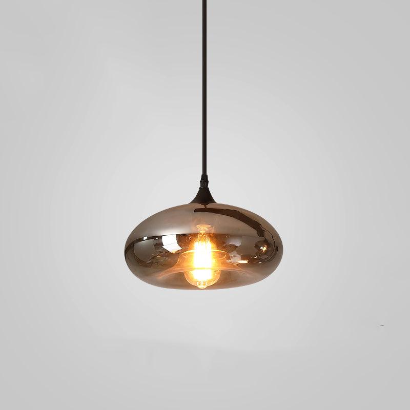 Modern Smoky Gray Bottle Glass Pendant Light Fixture for Dining Room and Kitchen