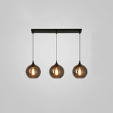 Modern Smoky Gray Bottle Glass Pendant Light Fixture for Dining Room and Kitchen