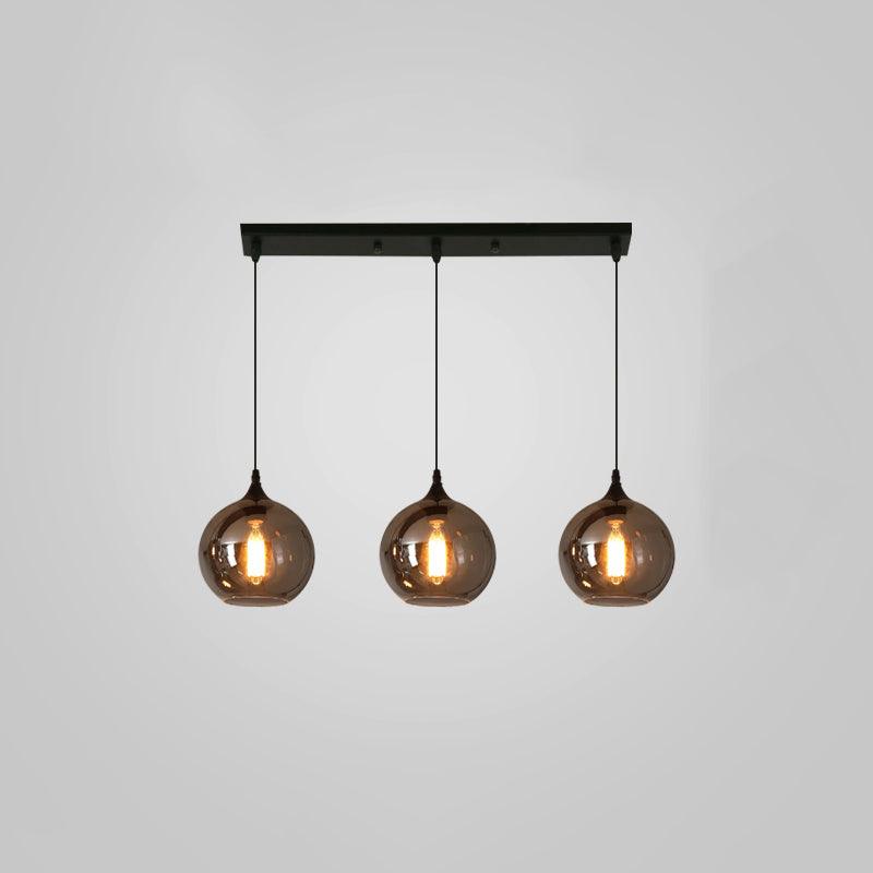Modern Smoky Gray Bottle Glass Pendant Light Fixture for Dining Room and Kitchen