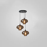 Modern Smoky Gray Bottle Glass Pendant Light Fixture for Dining Room and Kitchen
