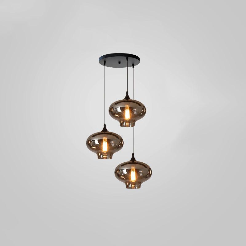Modern Smoky Gray Bottle Glass Pendant Light Fixture for Dining Room and Kitchen