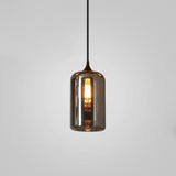 Modern Smoky Gray Bottle Glass Pendant Light Fixture for Dining Room and Kitchen