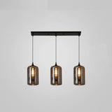 Modern Smoky Gray Bottle Glass Pendant Light Fixture for Dining Room and Kitchen