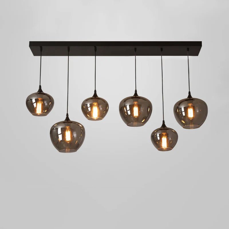 Modern Smoky Gray Bottle Glass Pendant Light Fixture for Dining Room and Kitchen