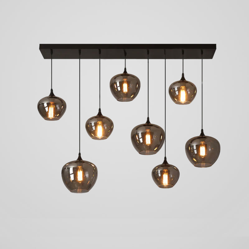Modern Smoky Gray Bottle Glass Pendant Light Fixture for Dining Room and Kitchen