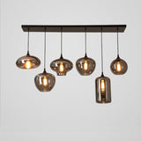 Modern Smoky Gray Bottle Glass Pendant Light Fixture for Dining Room and Kitchen