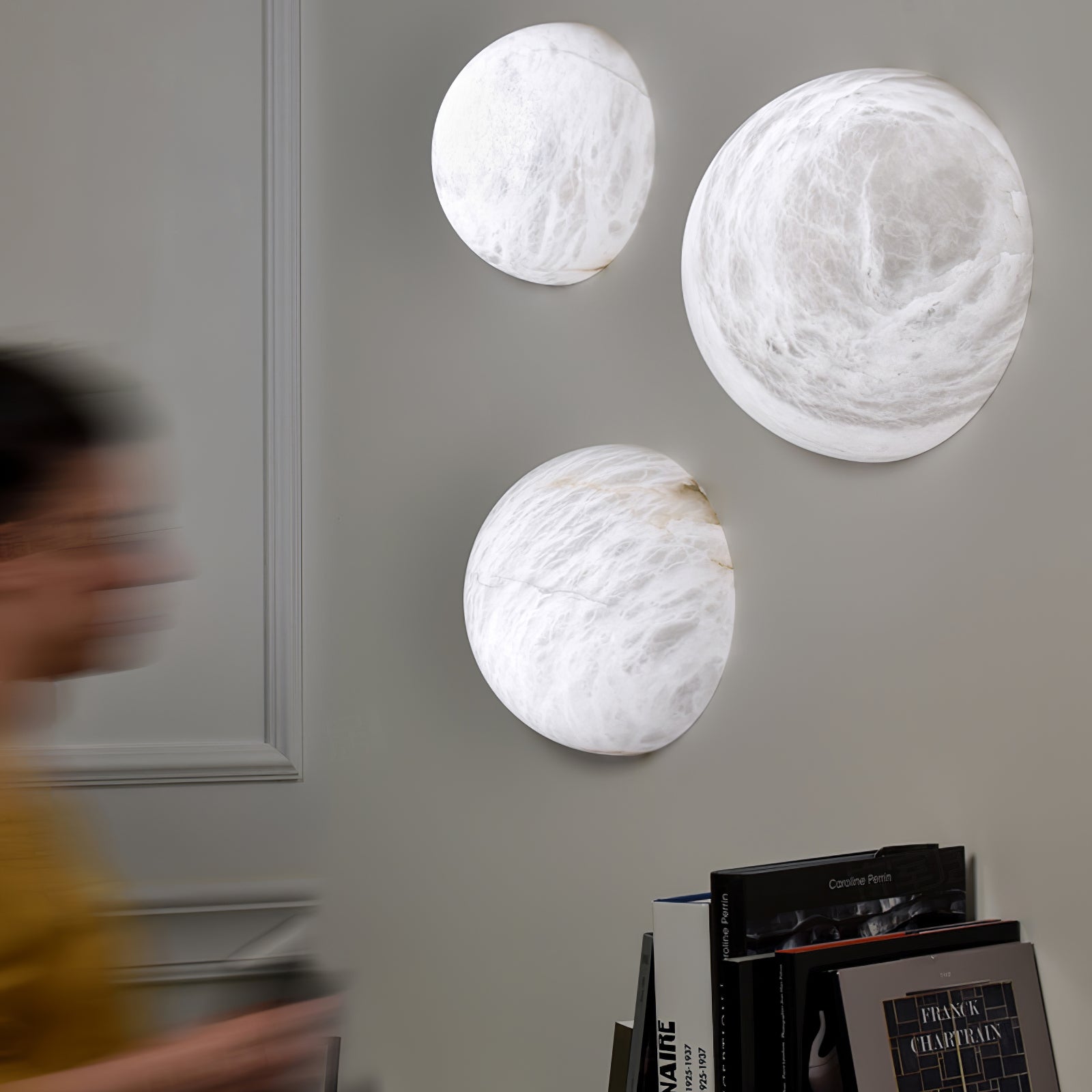 Modern Snowflake Alabaster Stone Wall Sconce LED Interior Lighting Fixture for Hallway and Bedroom