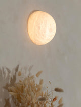 Modern Snowflake Alabaster Stone Wall Sconce LED Interior Lighting Fixture for Hallway and Bedroom