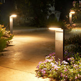 Modern Solar LED Landscape Pathway Lights Waterproof Outdoor Garden Lawn Path Lamp in Black