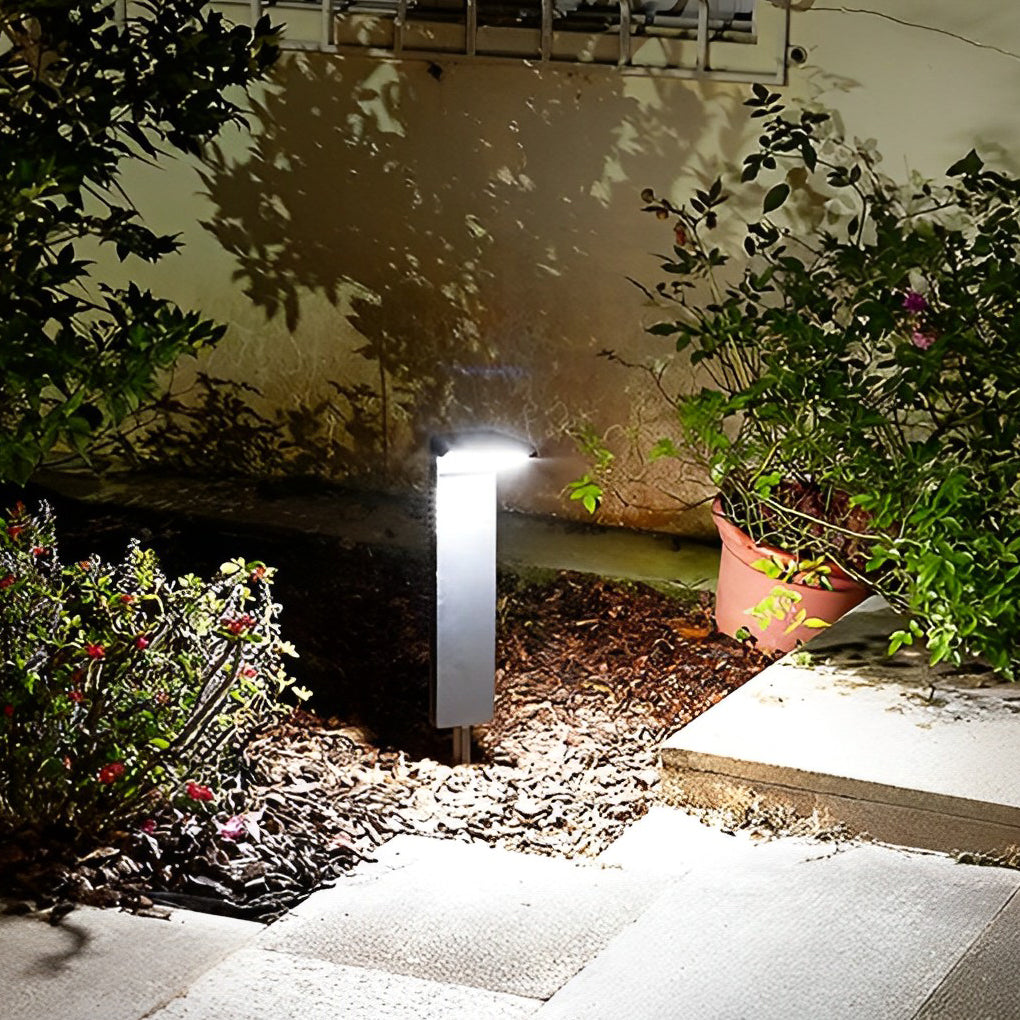 Modern Solar LED Landscape Pathway Lights Waterproof Outdoor Garden Lawn Path Lamp in Black