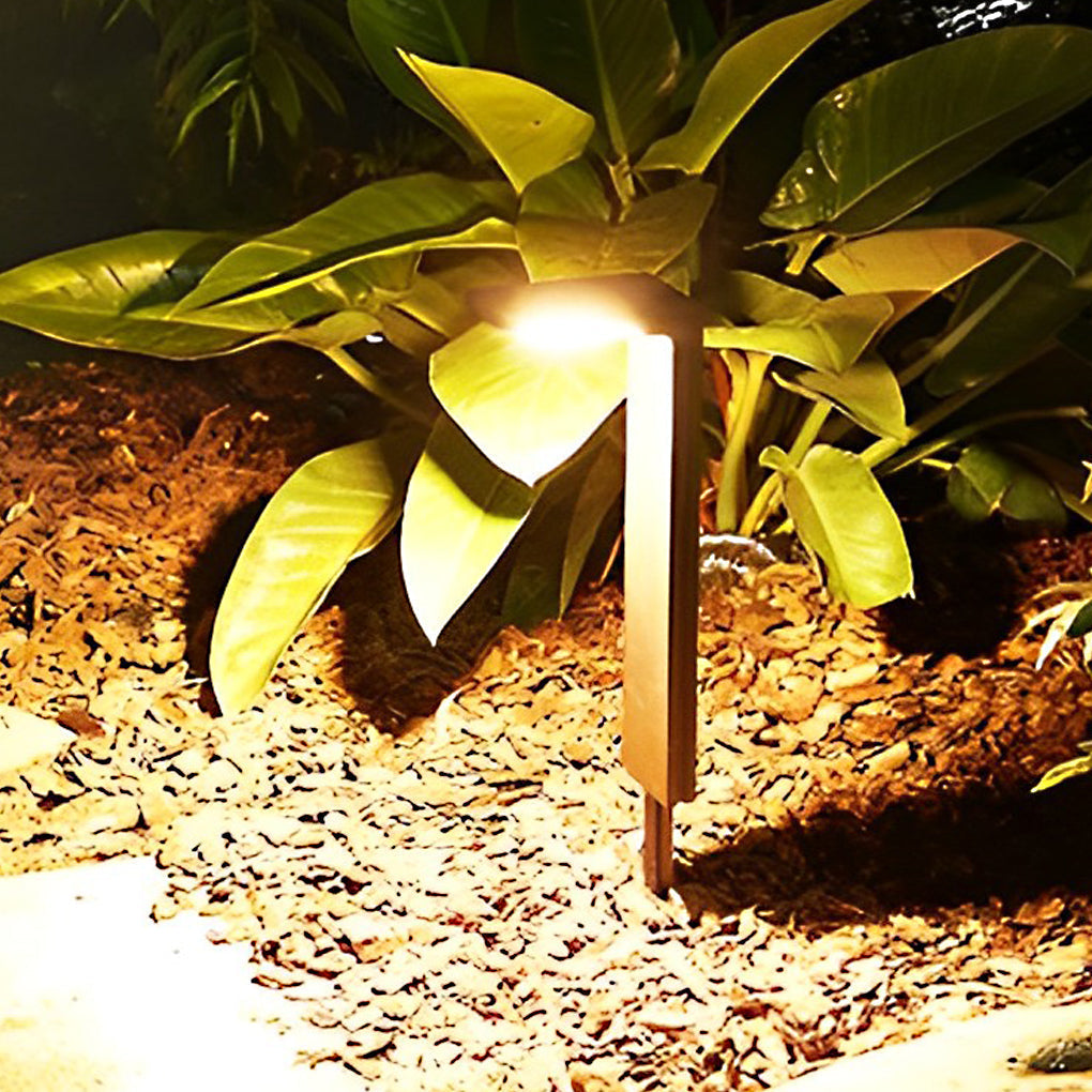 Modern Solar LED Landscape Pathway Lights Waterproof Outdoor Garden Lawn Path Lamp in Black