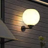 Modern Solar LED Outdoor Wall Sconce Waterproof 3 Step Dimming Round Aluminum Light