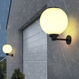 Modern Solar LED Outdoor Wall Sconce Waterproof 3 Step Dimming Round Aluminum Light