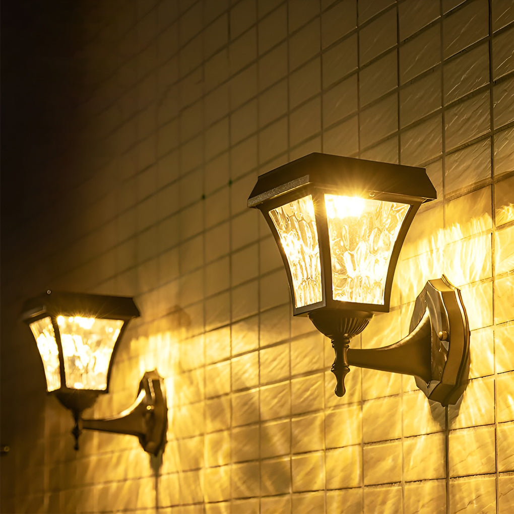 Modern Solar LED Outdoor Wall Sconce Waterproof Smart Touch Sensor Exterior Aluminum Lighting