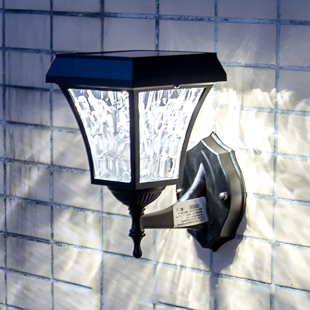 Modern Solar LED Outdoor Wall Sconce Waterproof Smart Touch Sensor Exterior Aluminum Lighting