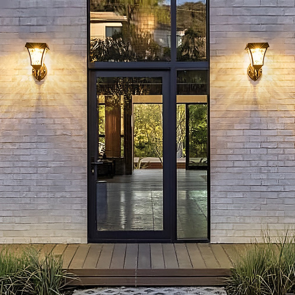 Modern Solar LED Outdoor Wall Sconce Waterproof Smart Touch Sensor Exterior Aluminum Lighting